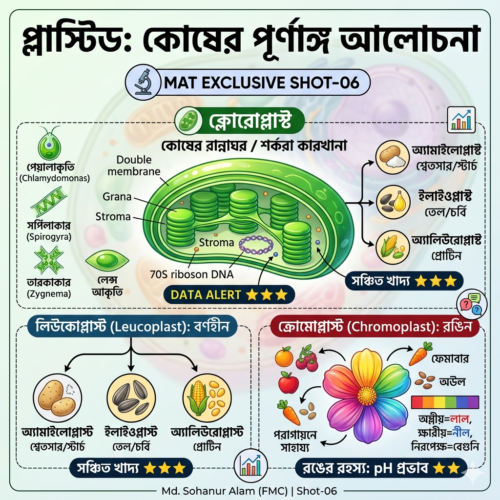 প্লাস্টিড (Plastid) কী? প্রকারভেদ, গঠন ও কাজ | MAT Exclusive Biology Notes