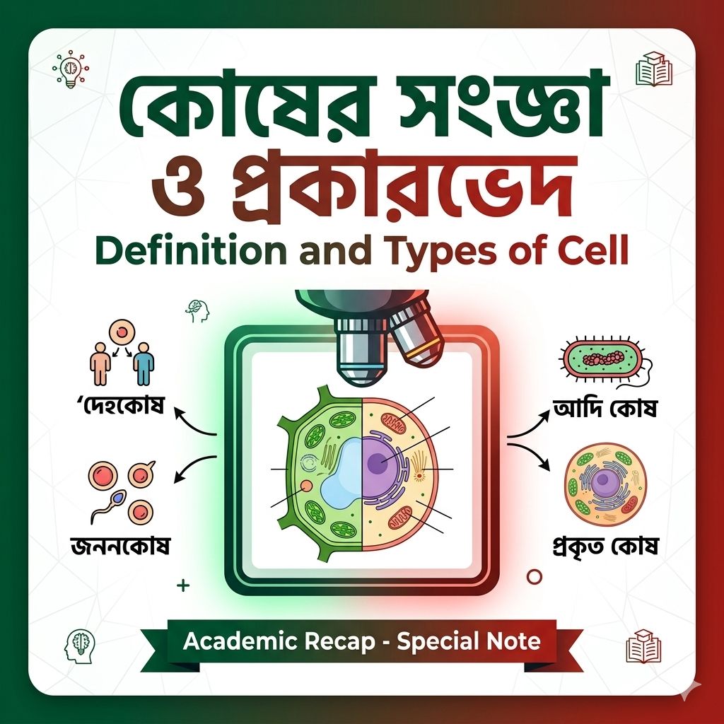 কোষের সংজ্ঞা ও প্রকারভেদ | Definition and Types of Cell