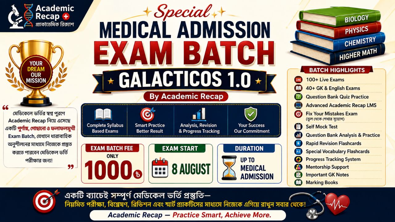 Special Medical Admission Exam Batch-GALACTICOS 1.0